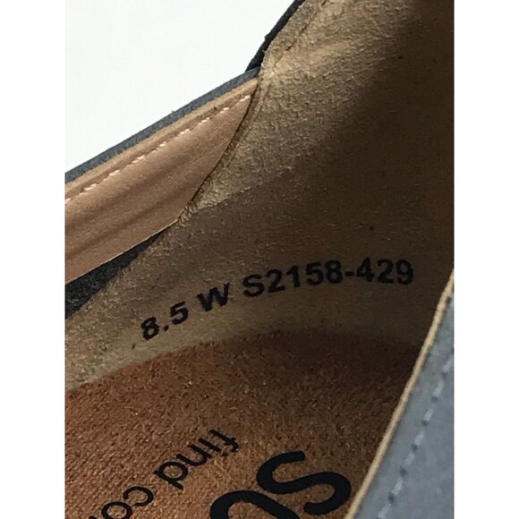 SoftWalk Safi Comfort Flat Nubuck Leather Shoe Blue 8.5 Wide - Picture 7 of 8